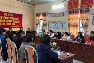 Trường Mầm non Tân Khánh tham dự Hội nghị toàn quốc nghiên cứu, học tập, quán triệt và triển khai thực hiện Nghị quyết Đại hội XIV của Đảng